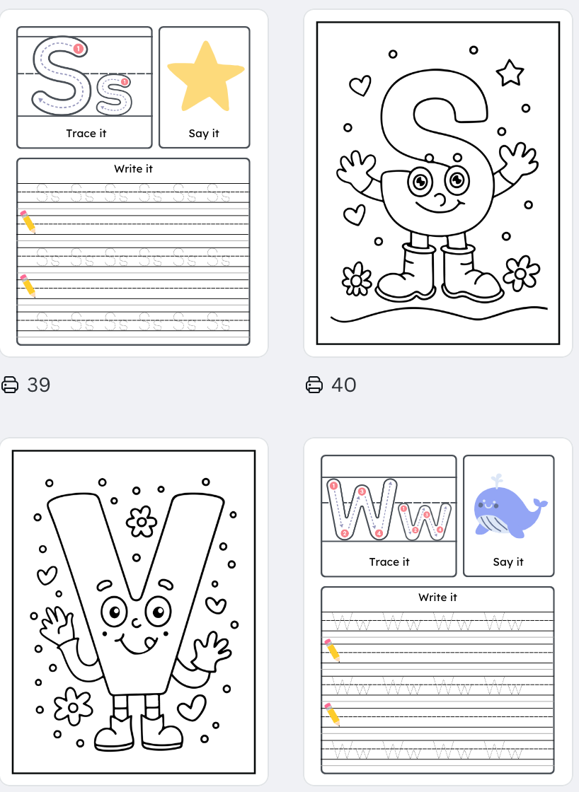 ALPHABET Coloriage + Écriture
