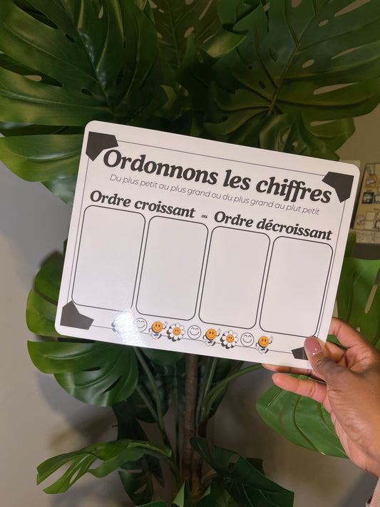 Réflexion - Ordonnons les chiffres