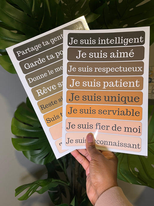 Affirmations Positives - Posters Garçons