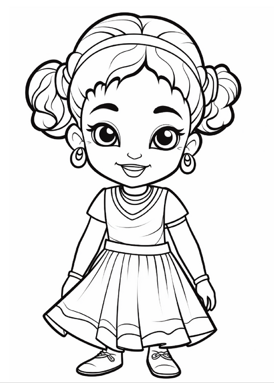 Free - Black girl à colorier